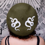 TWIN SERPENT - Olive Beret
