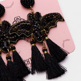 BAT-TASSLES - Beaded Earrings