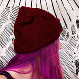 F*CKING HELL BURGUNDY - Distressed Beanie
