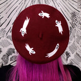 HOWLING GHOSTS - BURGUNDY Beret