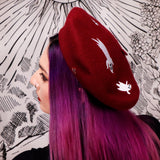 HOWLING GHOSTS - BURGUNDY Beret