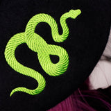 TWIN SERPENT - Neon Black Beret