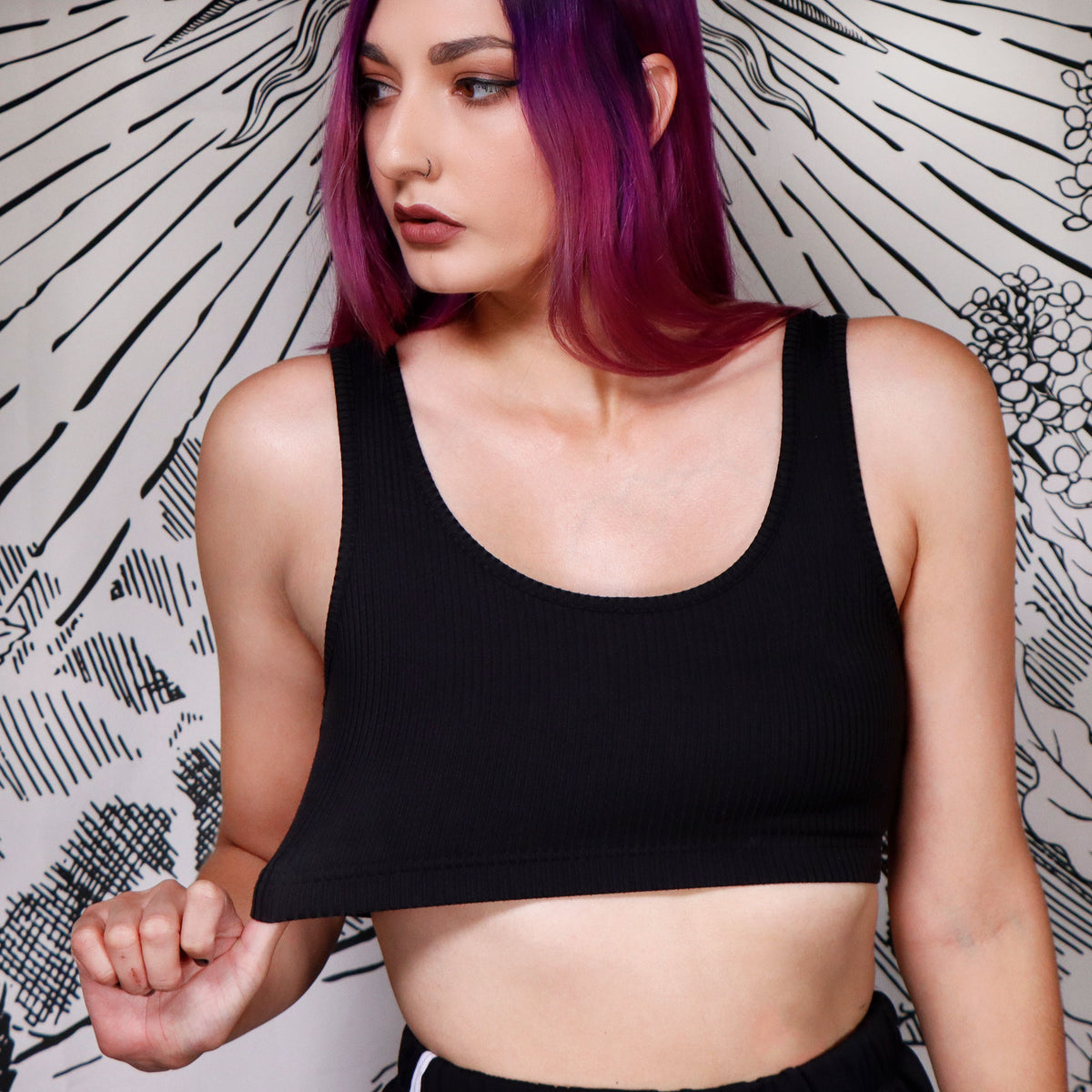 BLACK - Rib Bra Top – blackthornla