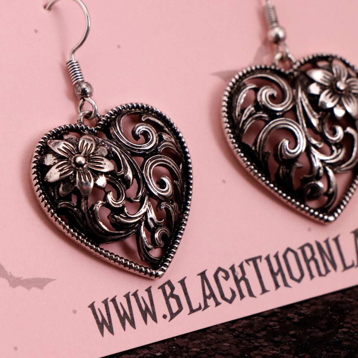 【TATIANA】Ribbon Heart Bell Earring Silver/(Silver 925) One Side Heart Ribbon Earrings - TATIANA