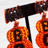 PUMPKIN BOOS - Beaded Earrings