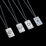 TAROT CARDS - Rhodium Dipped Necklace