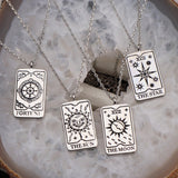 TAROT CARDS - Rhodium Dipped Necklace