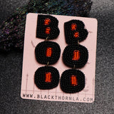 REVERSE CODE ORANGE BOO - Beaded Earrings