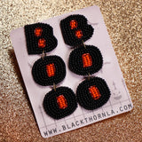 REVERSE CODE ORANGE BOO - Beaded Earrings