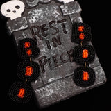 REVERSE CODE ORANGE BOO - Beaded Earrings