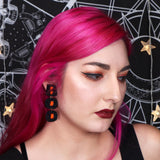 REVERSE CODE ORANGE BOO - Beaded Earrings