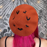 BAT COUNTRY - Vegan Orange Stretch Beret