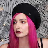 HOWLING GHOSTS - Vegan Black Stretch Beret