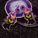 BLACK CAT MAGIC - Beaded Earrings
