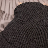 GREY - Distressed Beanie