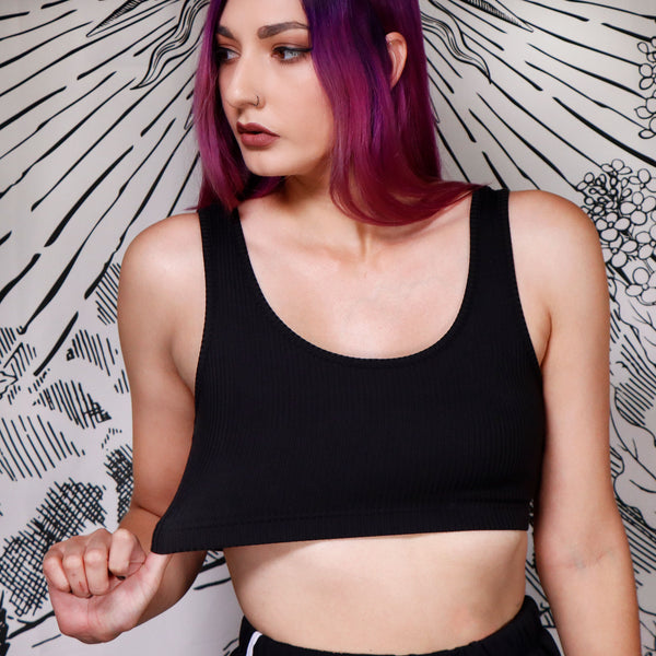 BLACK - Rib Bra Top – blackthornla
