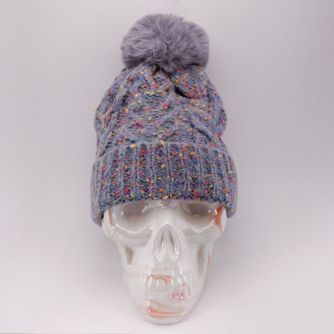 PERIWINKLE SPRINKLE - Pom Pom Beanie