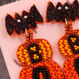 PUMPKIN BOOS - Beaded Earrings