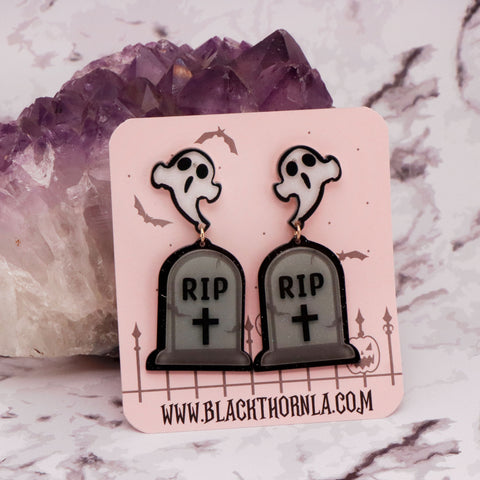 SCARED FROM THE GRAVE - Acrylic Earrings