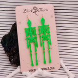 GREEN SHAKING SKELETONS - Earrings