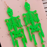 GREEN SHAKING SKELETONS - Earrings