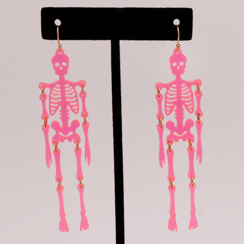 PINK SHAKING SKELETONS - Earrings