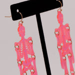 PINK SHAKING SKELETONS - Earrings