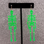 GREEN SHAKING SKELETONS - Earrings