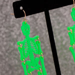 GREEN SHAKING SKELETONS - Earrings