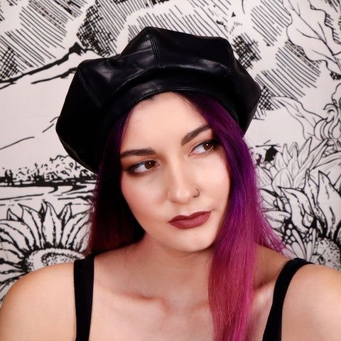 LOOK BOTH WAYS  - Vegan Leather Beret