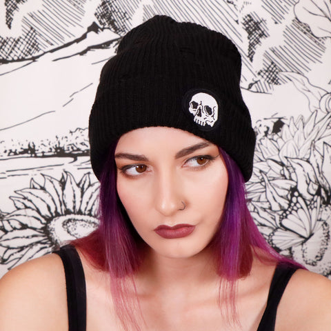 SKULL NIGHT - Distressed Beanie